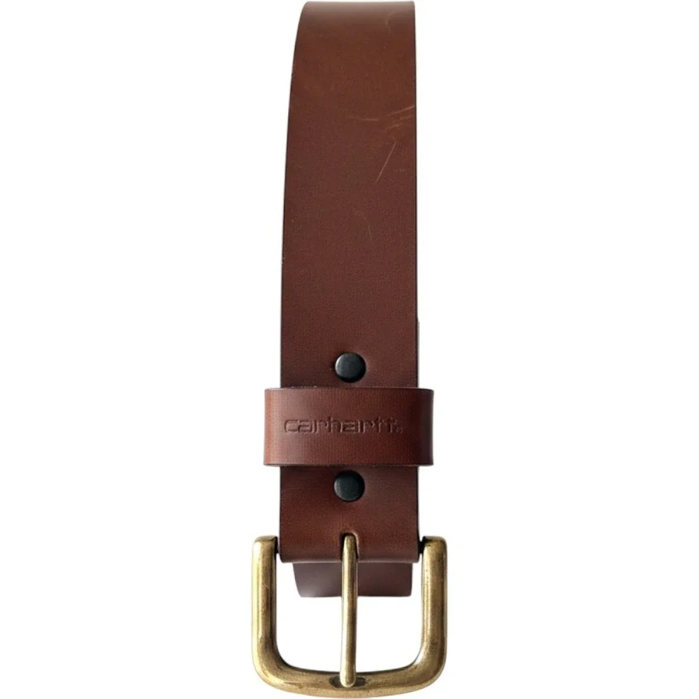 Carhartt Bridle Belt Size 52 Brown Leather Brass Buckle